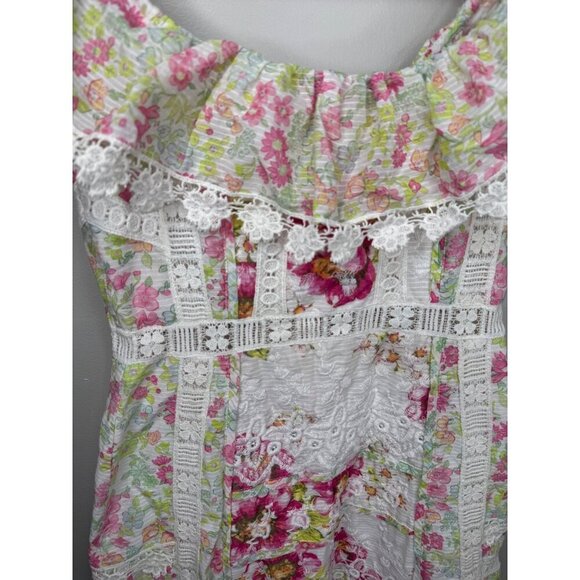 LoveShackFancy Faustine Floral Midi Dress Garden Glow Pink Size 00 NWT - Picture 6 of 8